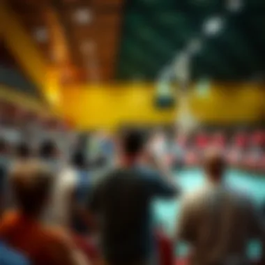 Vibrant Jai Alai Court with Spectators A vibrant jai alai court filled with enthusiastic spectators.