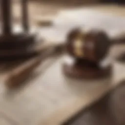A gavel resting on legal documents symbolizing gambling law.