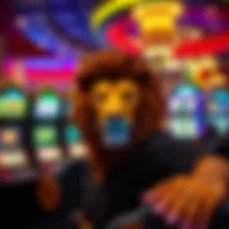 A vibrant display of Lion Slots casino games interface.