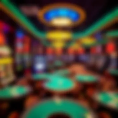Interior layout of the gaming floor highlighting various game tables and slot machines