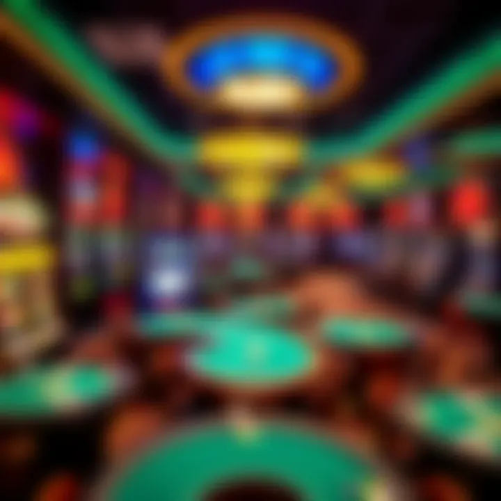 Interior layout of the gaming floor highlighting various game tables and slot machines