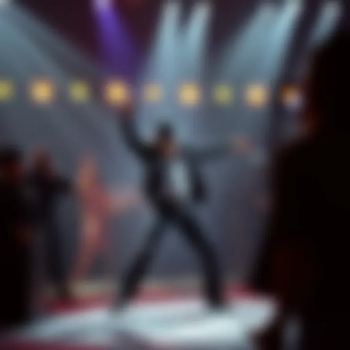 Artistic interpretation of Michael Jackson's signature dance moves.