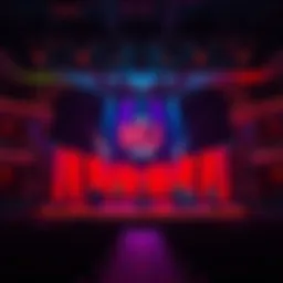 Vibrant stage setup of the MJ Show featuring stunning lights.