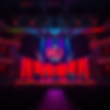 Vibrant stage setup of the MJ Show featuring stunning lights.