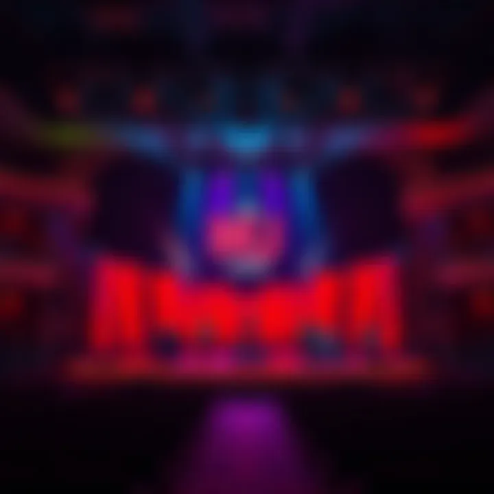 Vibrant stage setup of the MJ Show featuring stunning lights.