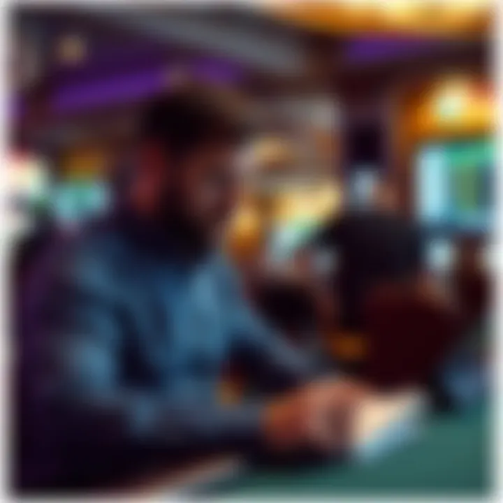 A bettor strategizing with a notebook in the betting lounge.