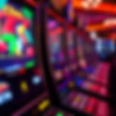 Close-up view of a Mohegan Sun slot machine interface showcasing vibrant graphics