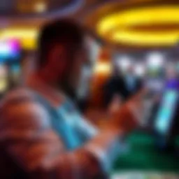 User engaging with the Motor City Casino app interface