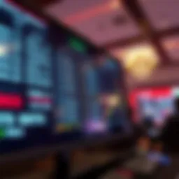 A digital screen displaying sports betting odds.