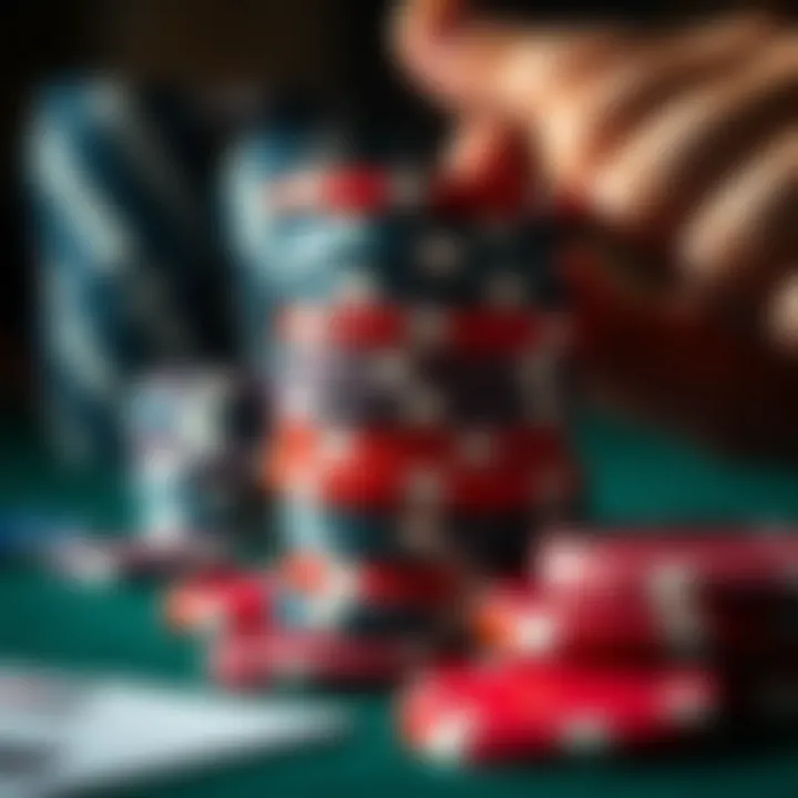 Close-up of Poker Chips Close-up of poker chips and a winning hand