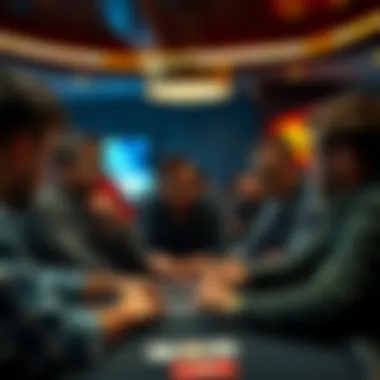 Enthusiasts Discussing Poker Strategies Group of poker enthusiasts discussing strategies