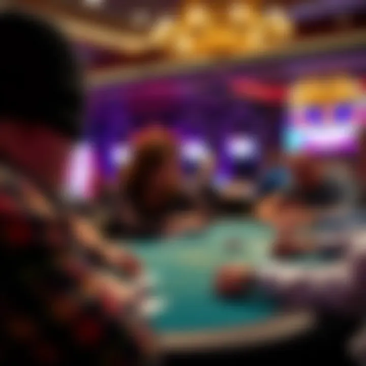 Players engaged in a thrilling card game at the casino