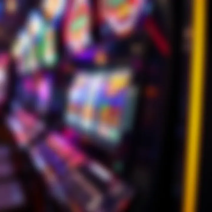 Close-up of a slot machine with colorful graphics