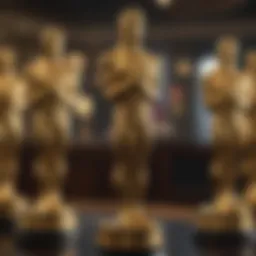 Elegant trophy representing the Oscars