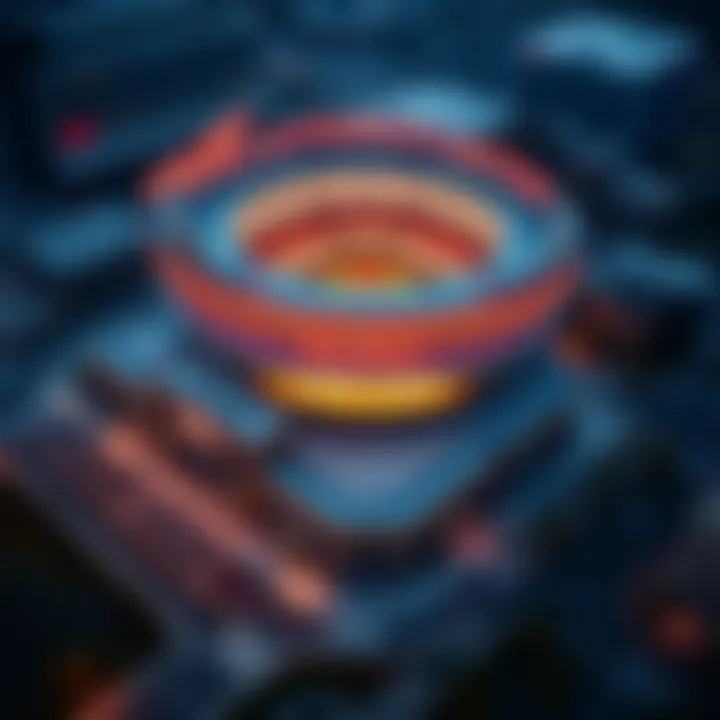 An overhead shot of Parx Casino and the Wells Fargo Center, highlighting their proximity