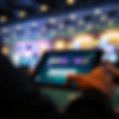 Digital gaming platform interface displayed on a tablet