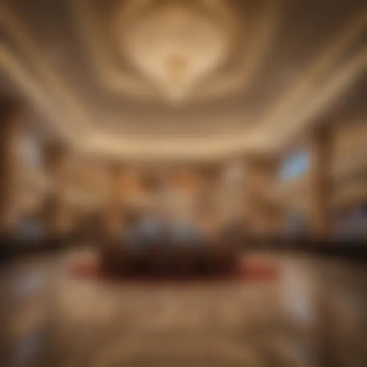 Luxurious interior of the Resort World Las Vegas lobby