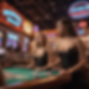 Vibrant nightlife at Resort World Las Vegas with guests enjoying