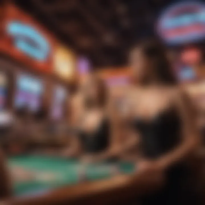 Vibrant nightlife at Resort World Las Vegas with guests enjoying