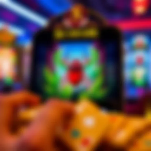 Vibrant Graphics of Scarab App Interface The captivating interface of the Scarab slot machine app showcasing vibrant graphics.