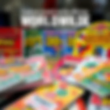 Diverse Scratch Card Offerings Worldwide An array of colorful scratch cards from various countries