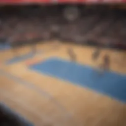 Basketball court during March Madness