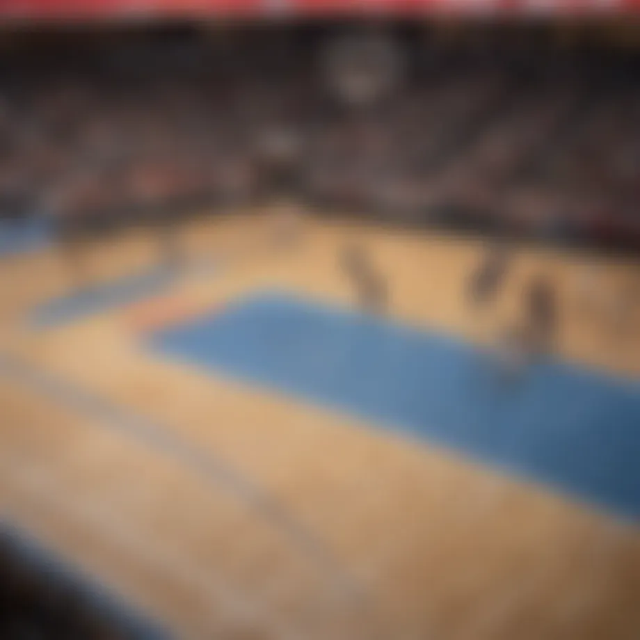 Basketball court during March Madness