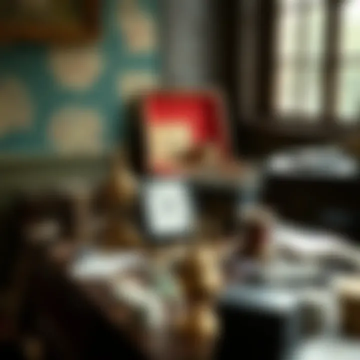 An antique table filled with classic magic props