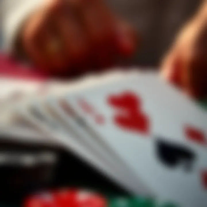 A close-up of a deck of playing cards, with one card being revealed