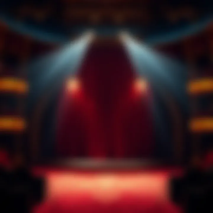 An elegant stage adorned with theatrical lighting for a magic show