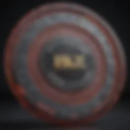 Close-up of a poker chip protector showcasing its design and material quality.