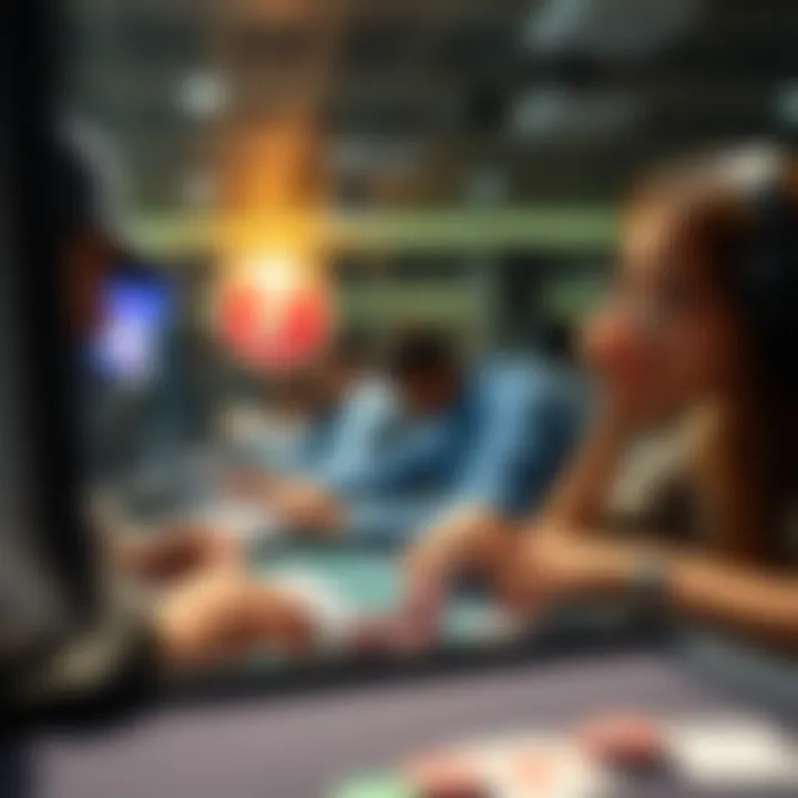 Engagement in Online Gambling An artistic depiction of players engaging in online gambling with excitement