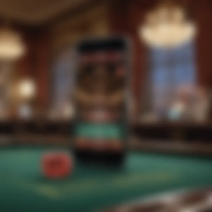 A sleek mobile device displaying mini baccarat gameplay