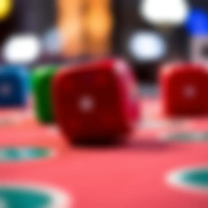 An engaging close-up of colorful dice showcasing the game's luck and skill