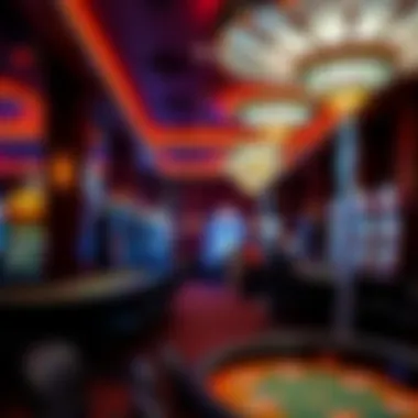 Vibrant Gaming Experience at Vegas World Interior of the casino featuring vibrant gaming tables and slot machines