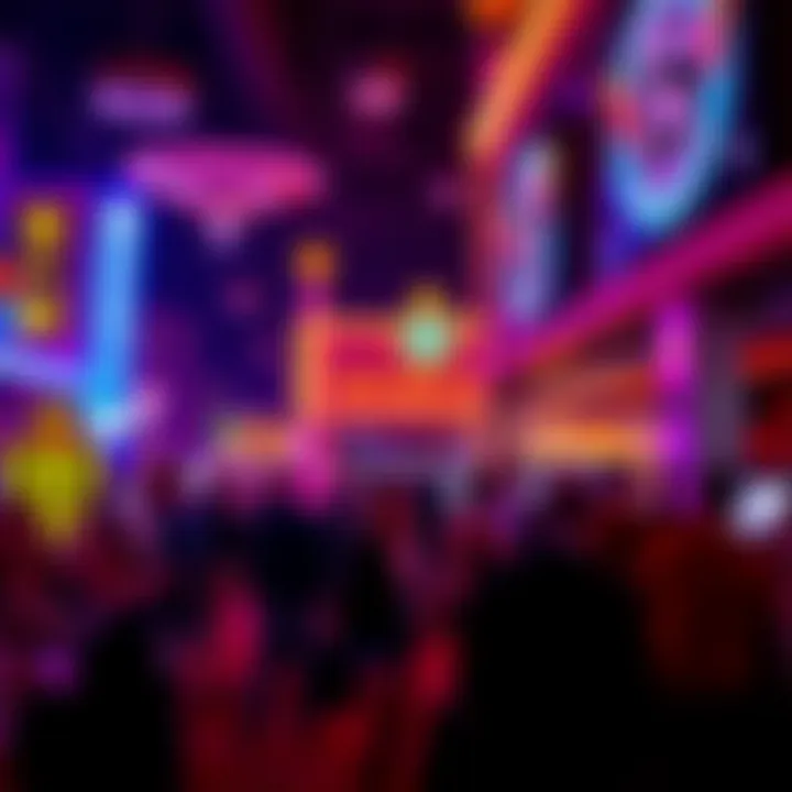 Vibrant Nightlife at Vegas World A bustling scene of guests enjoying nightlife at the Vegas World Hotel and Casino