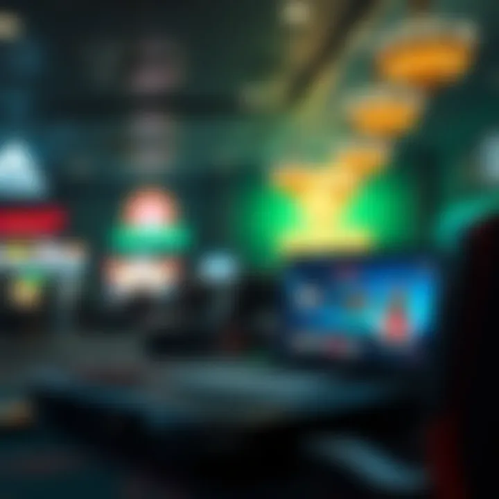 The Evolution of Online Gambling Culture A digital graphic showcasing online gambling platforms and engagement