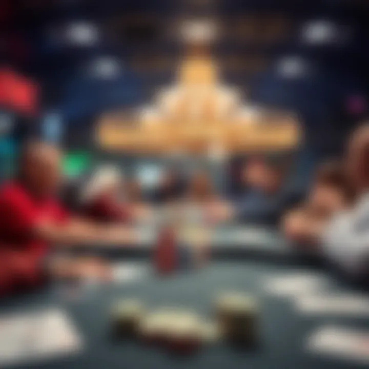 The Thrill of Competitive Poker Tournaments An artistic representation of a poker tournament setting