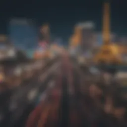 Panoramic view of the Las Vegas Strip illuminated at night