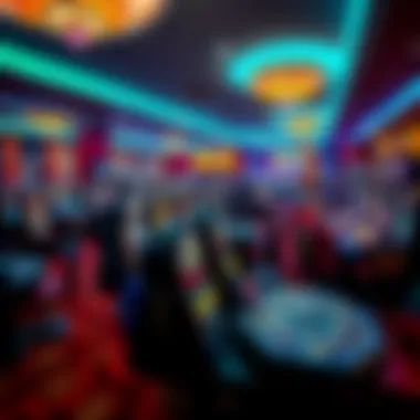 A panoramic view of a bustling Michigan casino floor