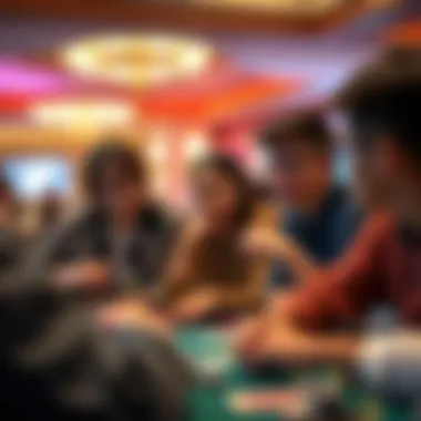 A group of young adults discussing gambling and its implications