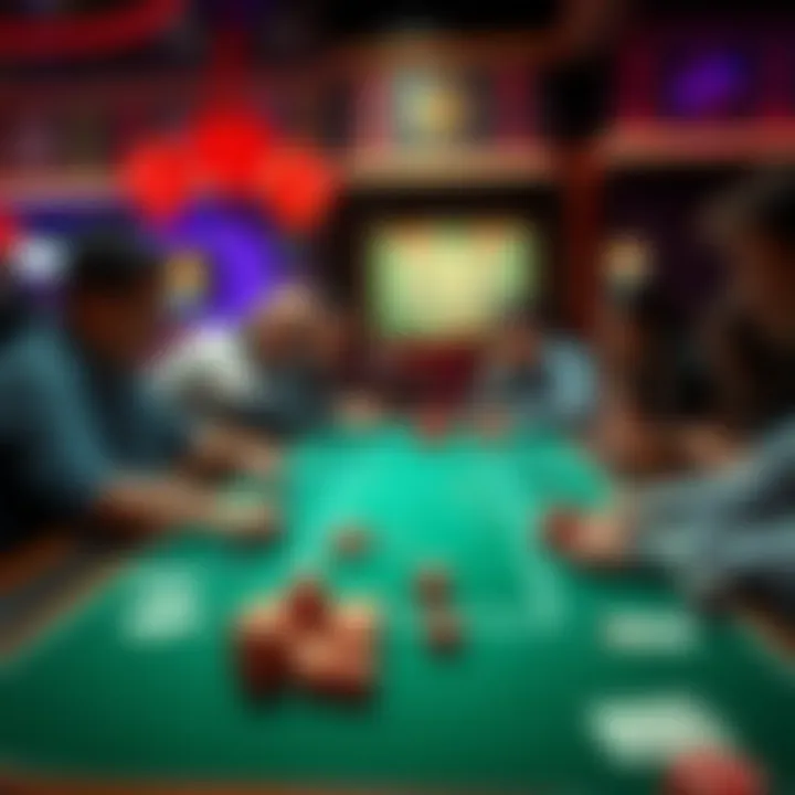 A group of gamblers engaged in playing Sic Bo, reflecting the social aspect of the game.