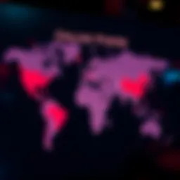 Map highlighting regions where online poker is legal