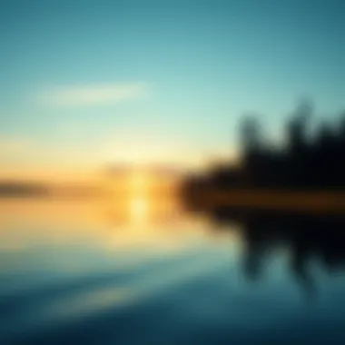 Tranquil Lakeside Experience A serene lakeside view symbolizing the relaxation and enjoyment of fishing