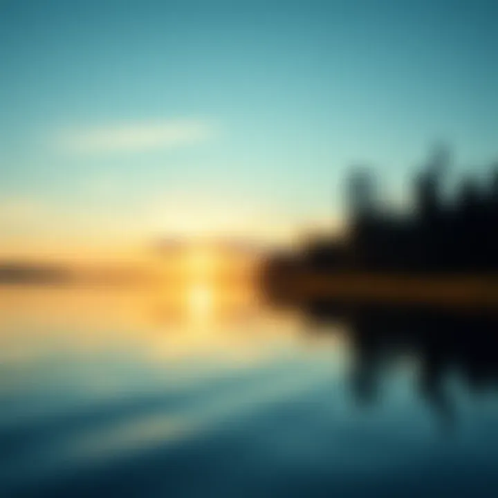 Tranquil Lakeside Experience A serene lakeside view symbolizing the relaxation and enjoyment of fishing