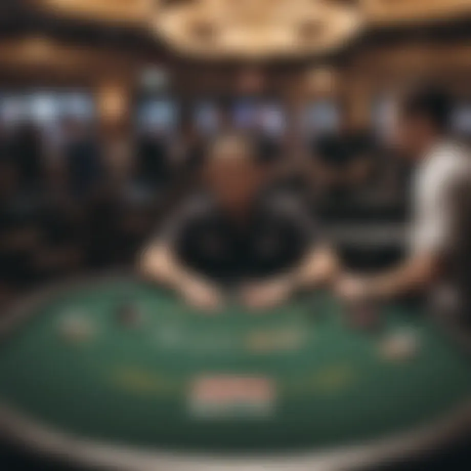 A dealer skillfully managing a poker table at WSOP